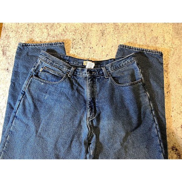 LL Bean Fleece Lined‎ Relaxed Fit Mens Jeans - Size 36x32 - Picture 5 of 6